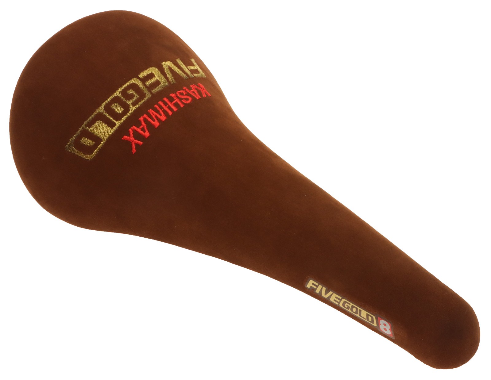 Kashimax Five Gold 8PE Saddle NJS 30mm Rails Brown Suede Leather /w Logo NEW NOS