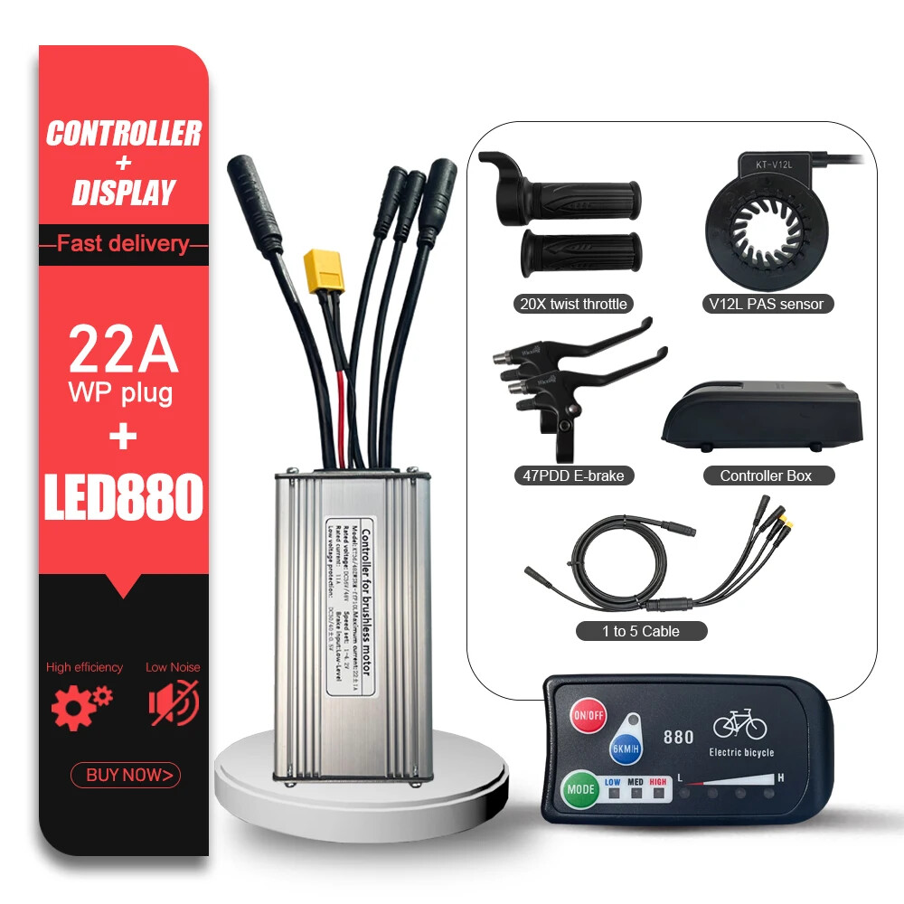 E-bike Controller 36V 48V 500W LCD3 8H LED880 Display SM/WP Plug with Light