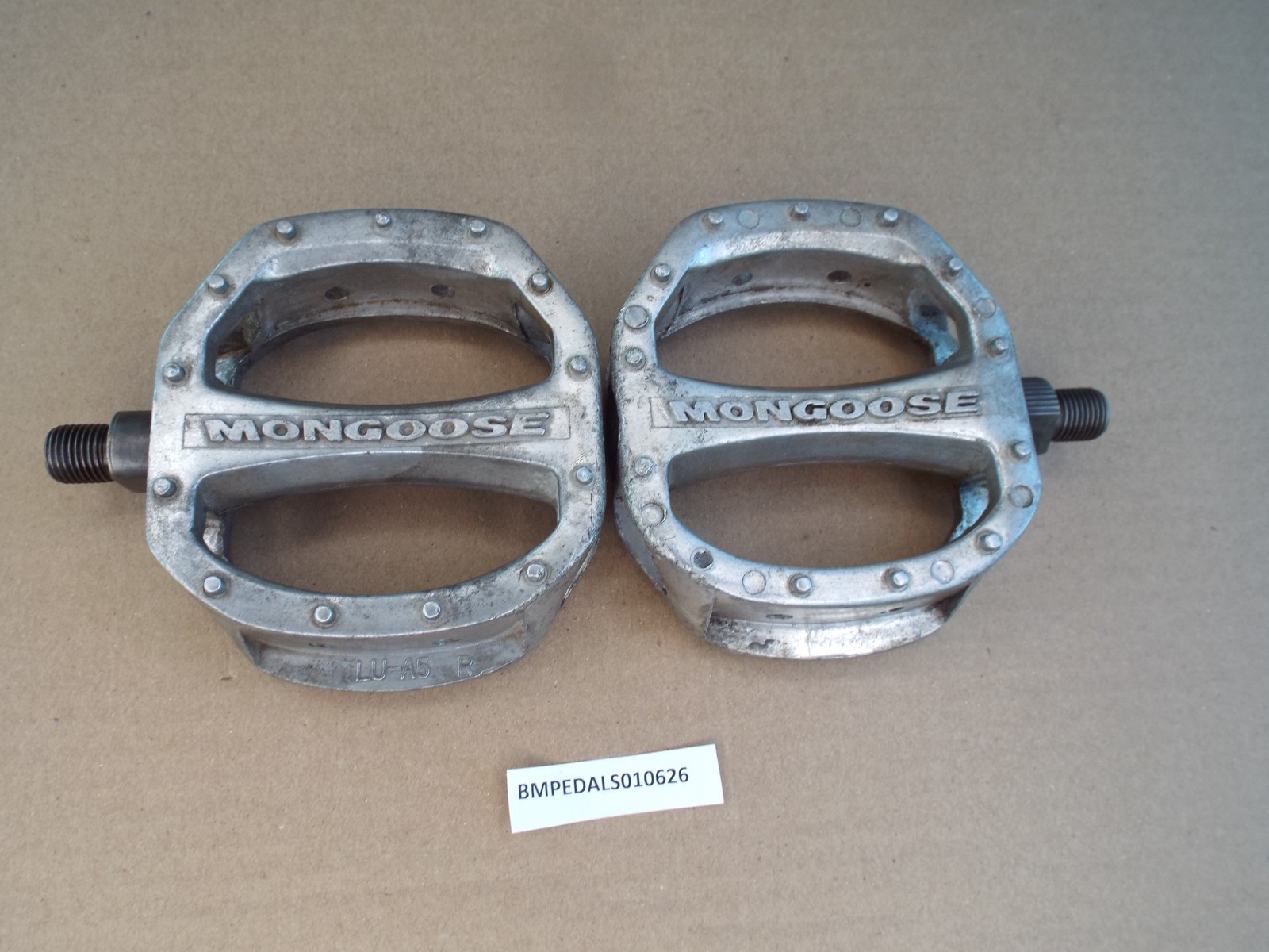 VTG Mongoose BMX Pedals Alloy 1/2” Silver in Color Bicycle Work Well! (Read)