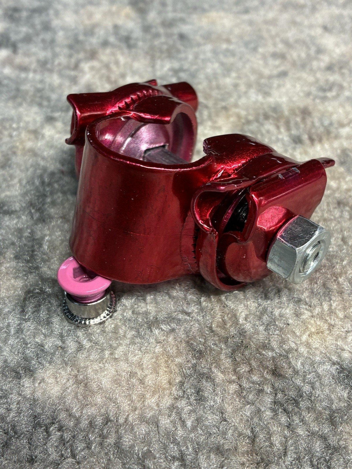 Saddle Clamp Seat Guts Ano Red Single Rail Old School Bmx