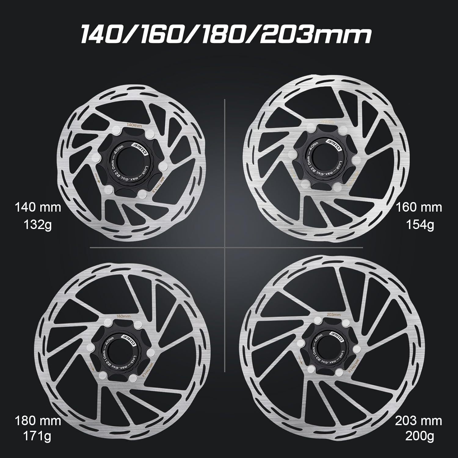 Centerlock Rotors 140/160/180/203mm MTB/Mountain/Road Bike for SRAM Front/Rear