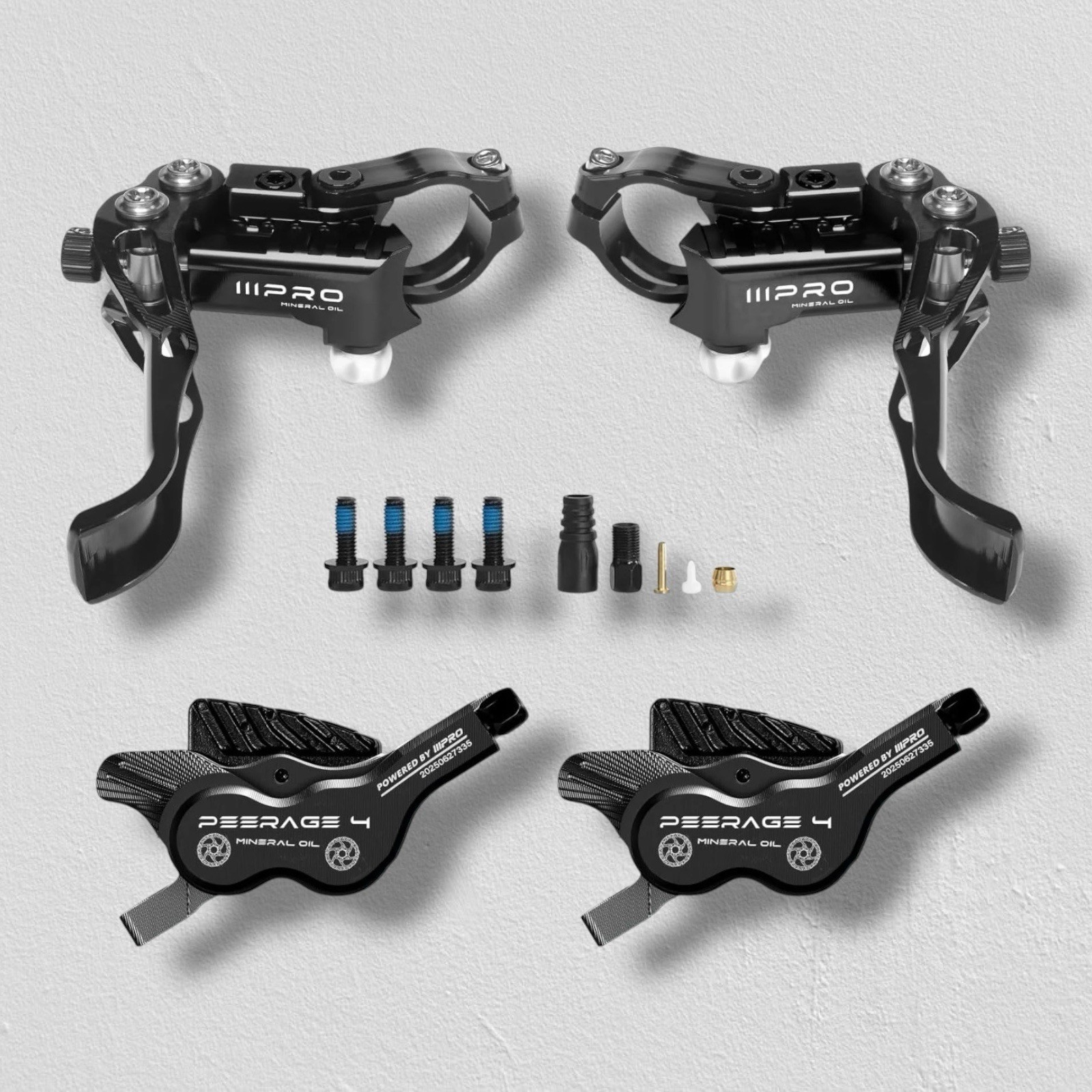 IIIPRO PEERAGE4 4-Piston MTB Hydraulic Disc Brake Set. Caliper 850/1550mm