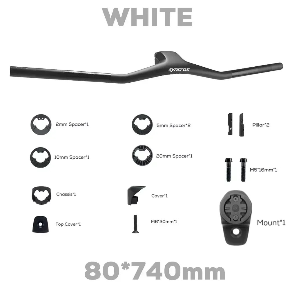 -40 Degrees 740MM Full Carbon Fibre MTB Bicycle Integrated Cockpit Handlebar