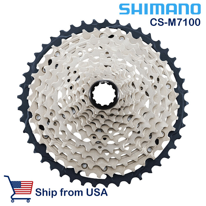 Shimano SLX CS M7100 12 Speed Micro-Spline Cassette – Black/Silver 45T