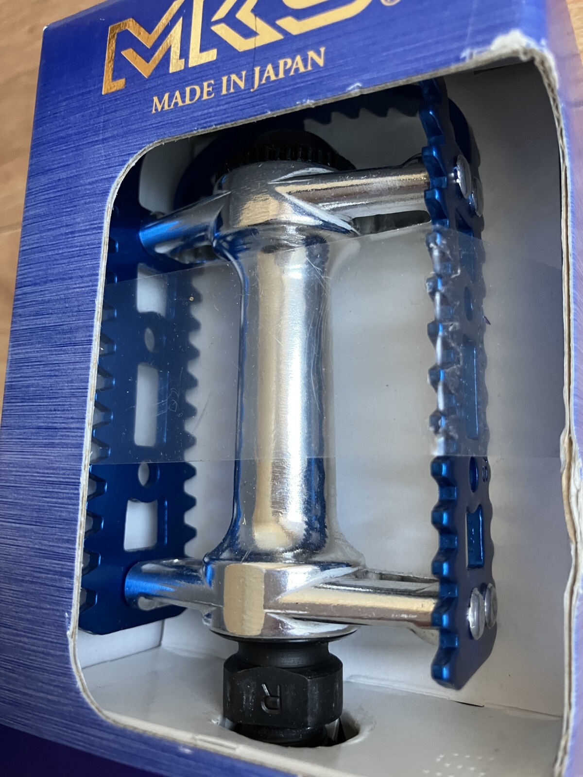 MKS Bicycle Pedals FOOT JAWS bm-10 Blue cage 3.9″ × 2.4″ Pair of Pedals JAPAN