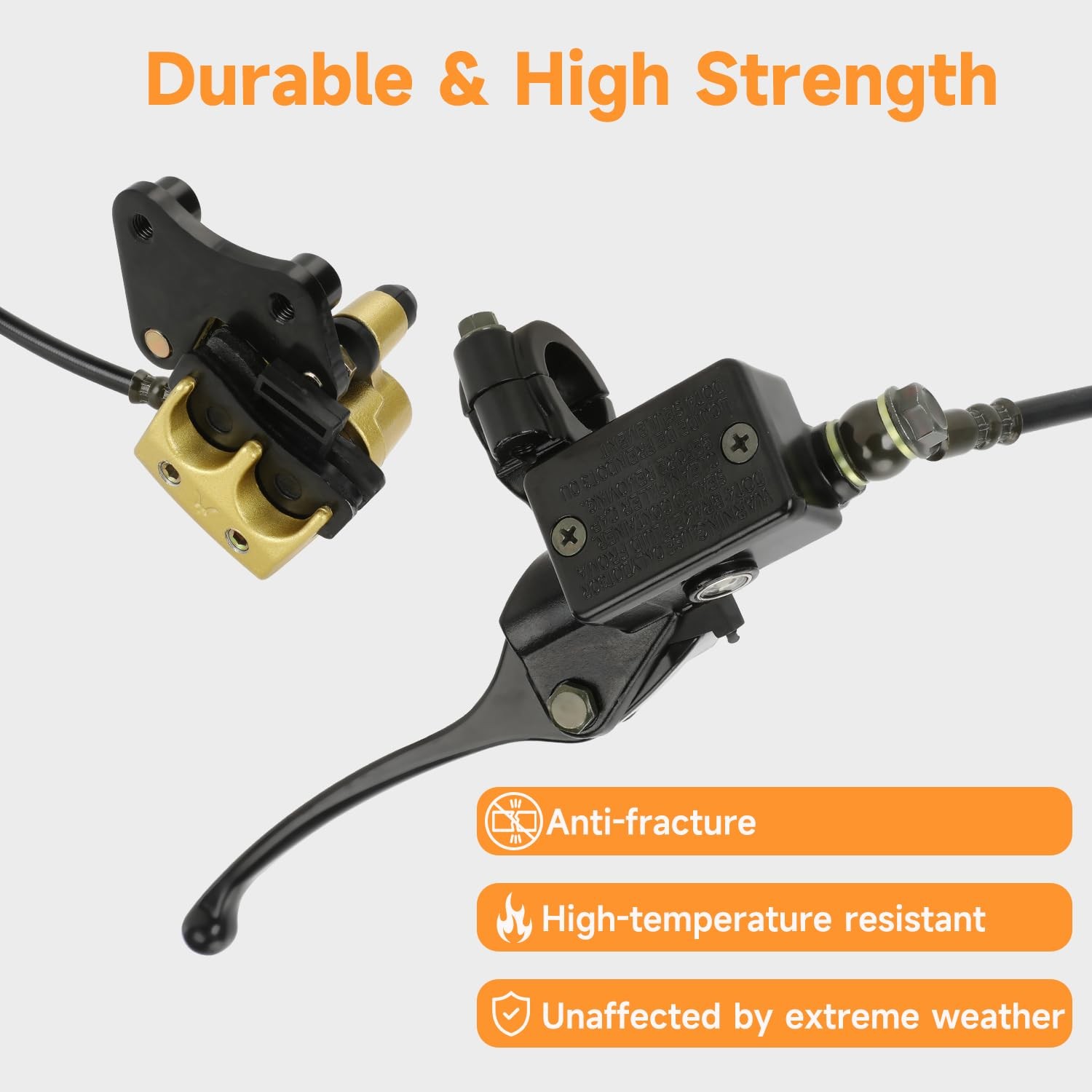 Front Disc Hydraulic Brake Master Cylinder Caliper Assembly and Pads for 50cc 70