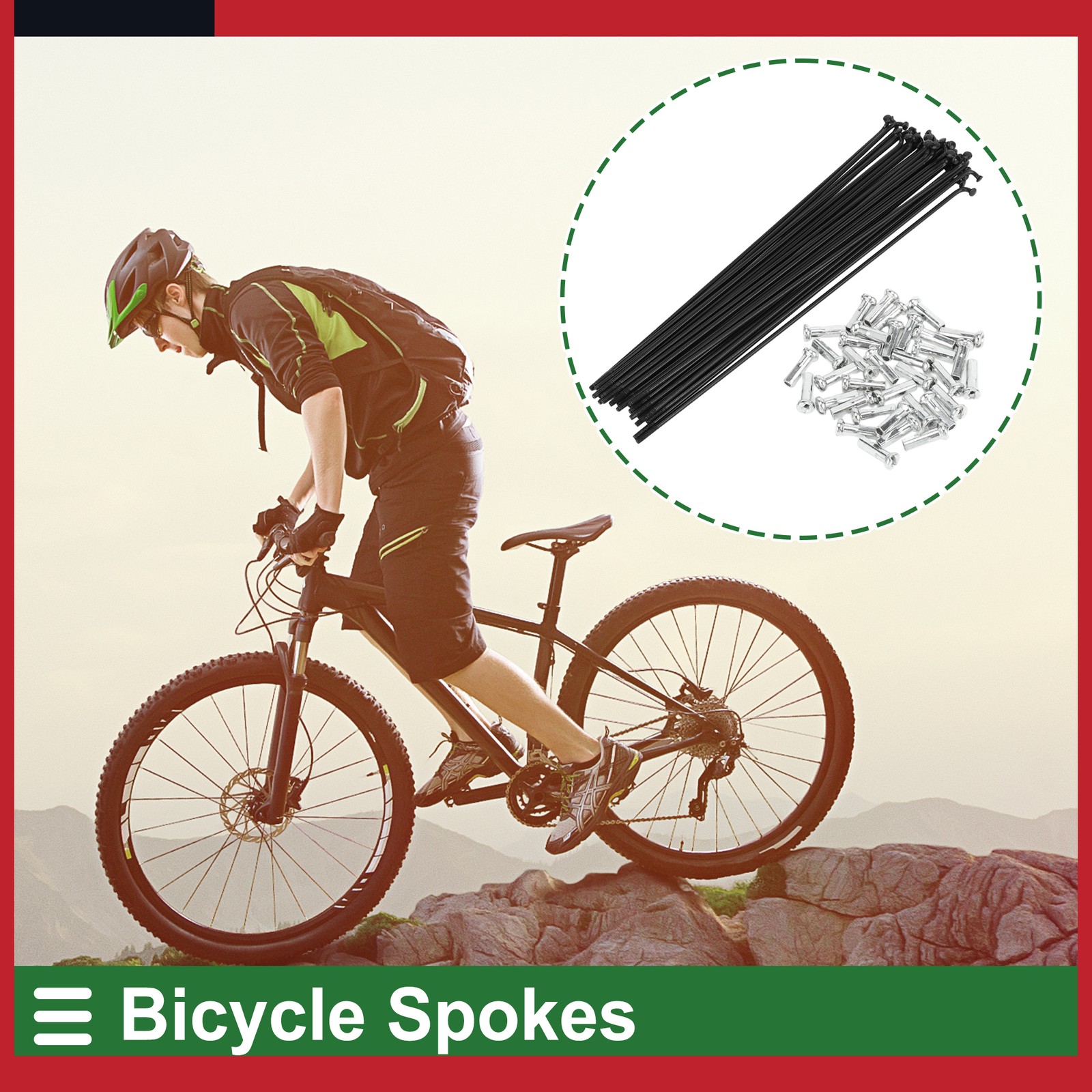 Universal 14G 185mm Length Bicycle Spokes Nipple Carbon Steel Black Pack of 1