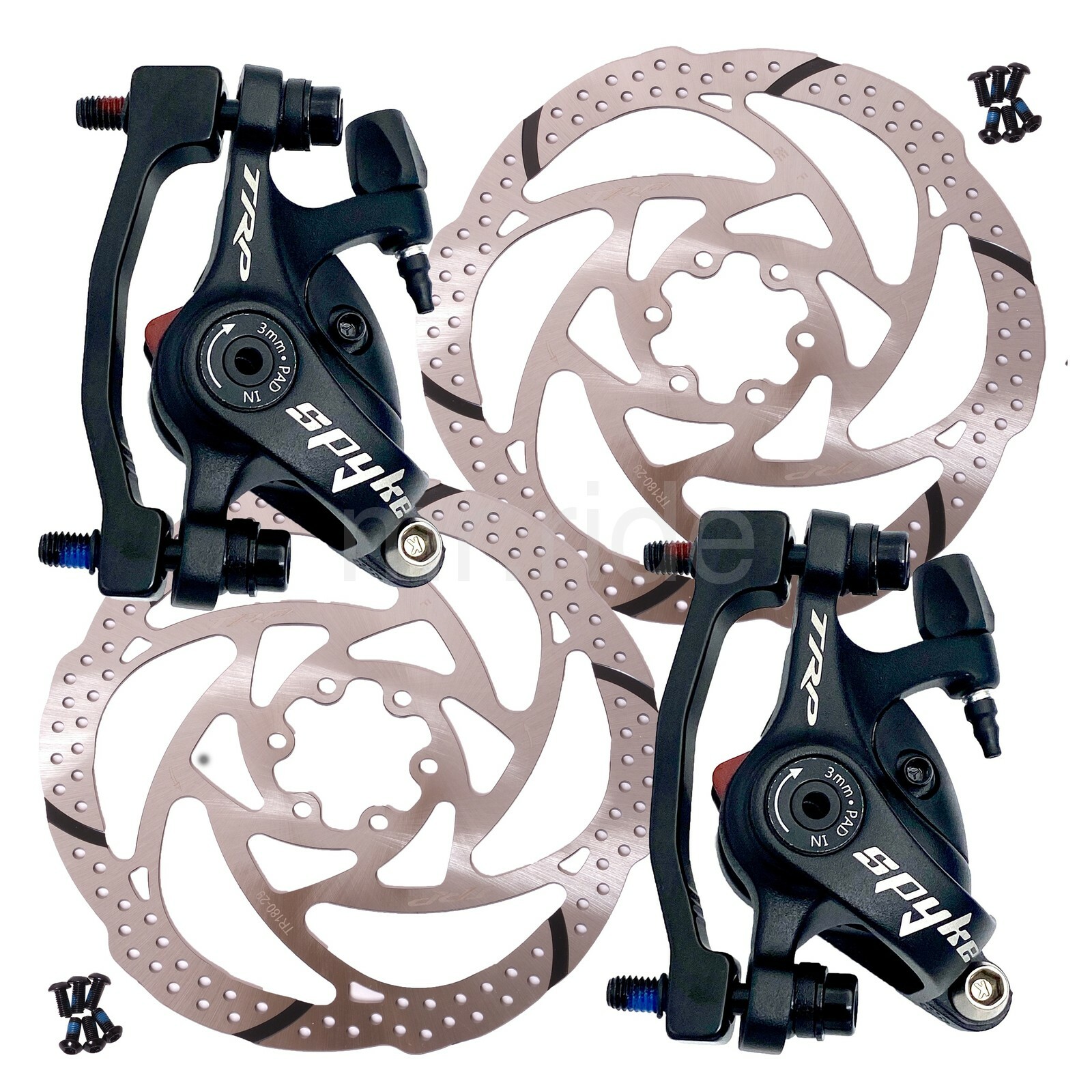TRP Spyke MTB Bike Mechanical Disc Brake Caliper PM Post Mount 180mm Front+Rear