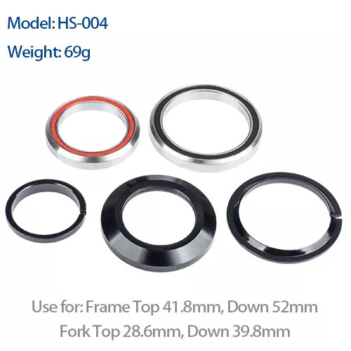 Bicycle Headset Threadless 1-1/8 to 1-1/2 Tapered Head Tube MTB Road Frame