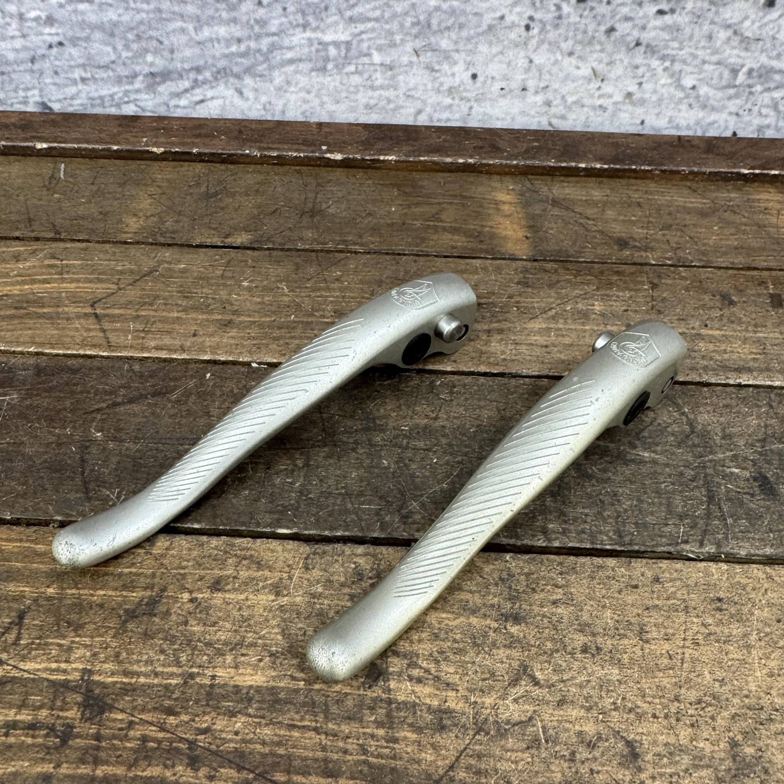 Vintage Campagnolo Prototype Brake Lever Blades Shield Pair Drop Bar Road Parts