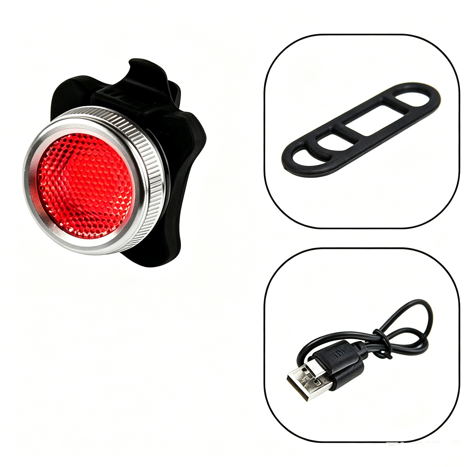2 Pack USB Rechargeable LED Bicycle Light Set Front Rear Cycling Lamp