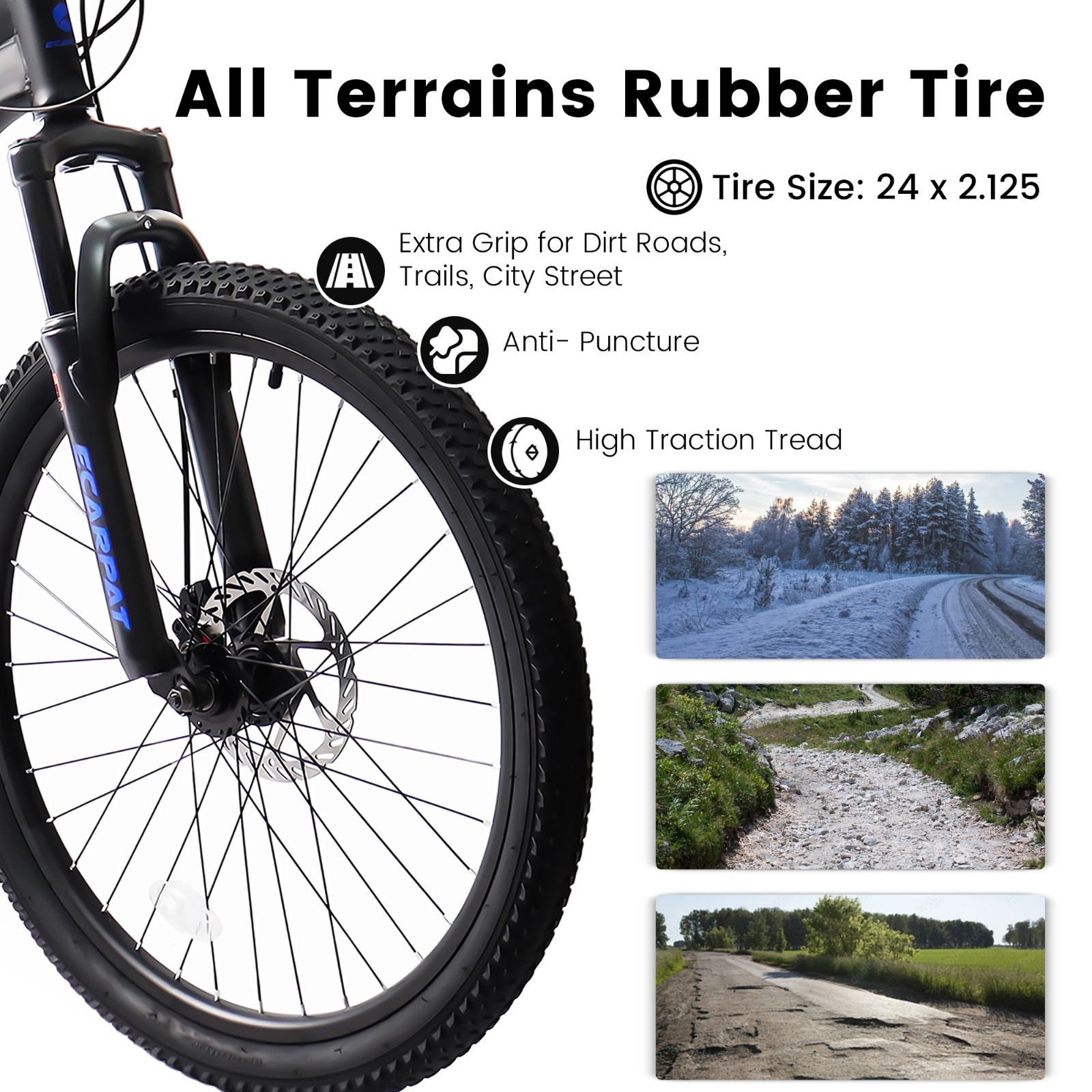 24In Mountain Bike w/Full Suspension,21 Speed Shifter Lever Bike,Gear Indicator