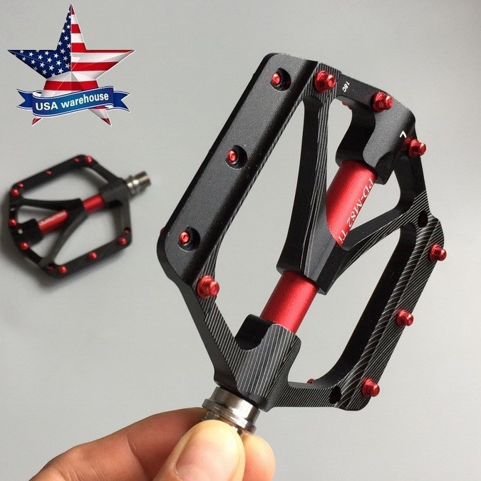 Aluminum titanum axle Road MTB Mountain Bike Bicycle Pedal Flat Pedals 3 Bearing