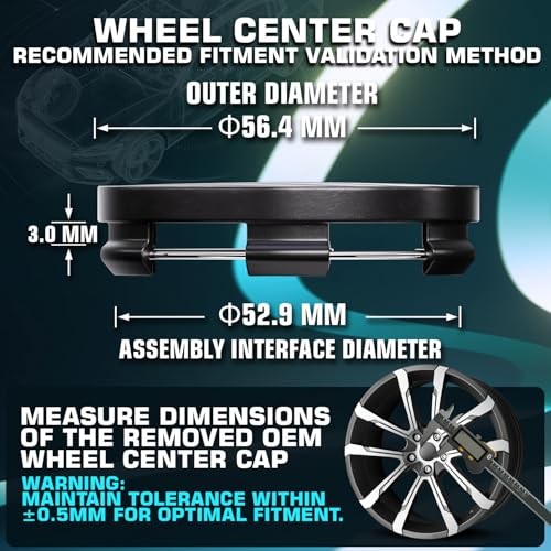 56MM 2.2 Inch Wheel Outer 56MM , Inner 53MM Gloss Black with American Flag