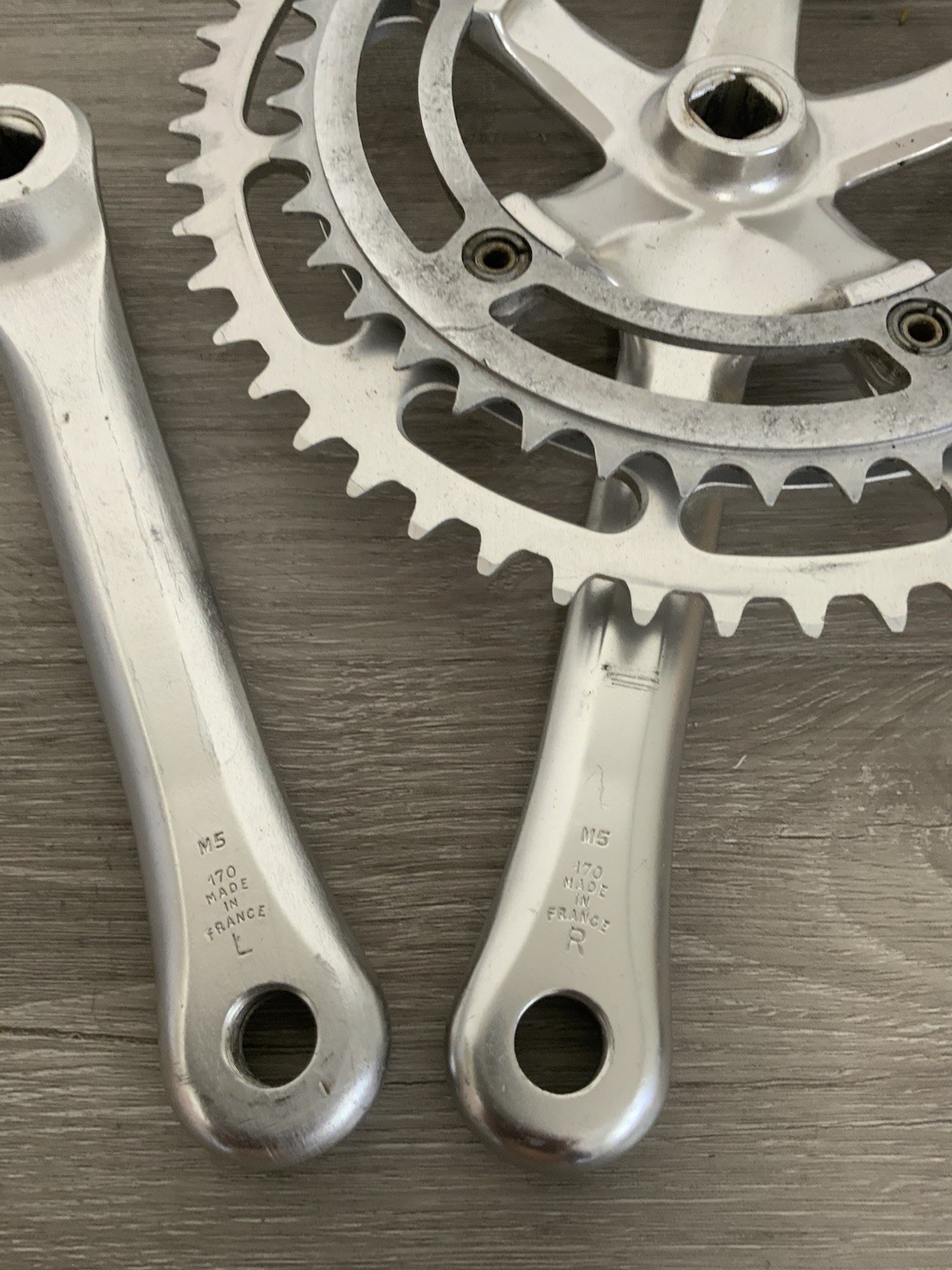 STRONGLIGHT CRANKSET 170 MM DOUBLE 52-42T 9/16 PEDAL THREADS 6, 7 OR 8 SPEED