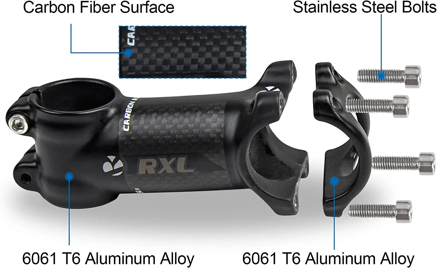 6 Degree 31.8mm Handlebar Bicycle Stem for Road Mountain Bike 60-120mm