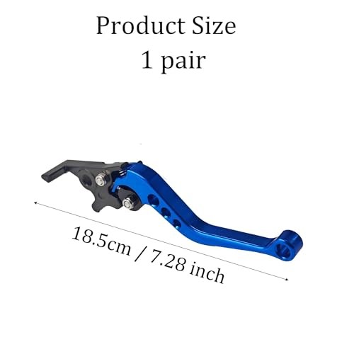 1 Pair 22mm 7/8″ CNC Aluminum Motorcycle Clutch Disc Brake Lever Handles, Blue
