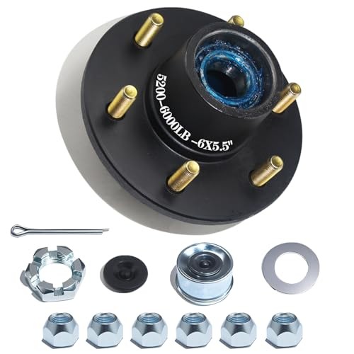 1 Sets 5200-6000lbs Trailer Hub Kits 6 Bolt 5.5,Trailer 6 Bolt 5.5 Trailer Hub