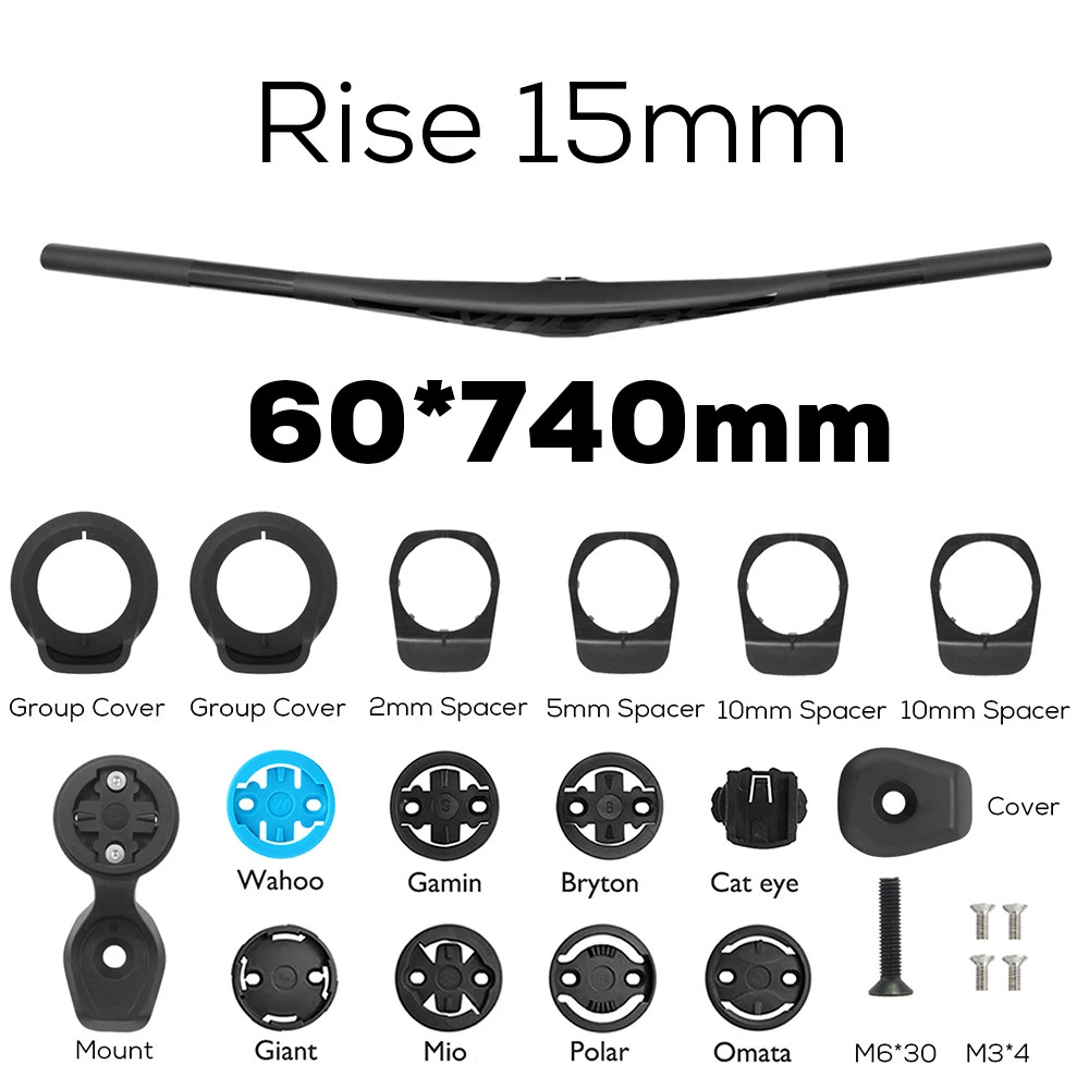 Carbon Integrated Cockpit MTB Handlebar 40mm/50mm/60mm 28.6mm with Mount