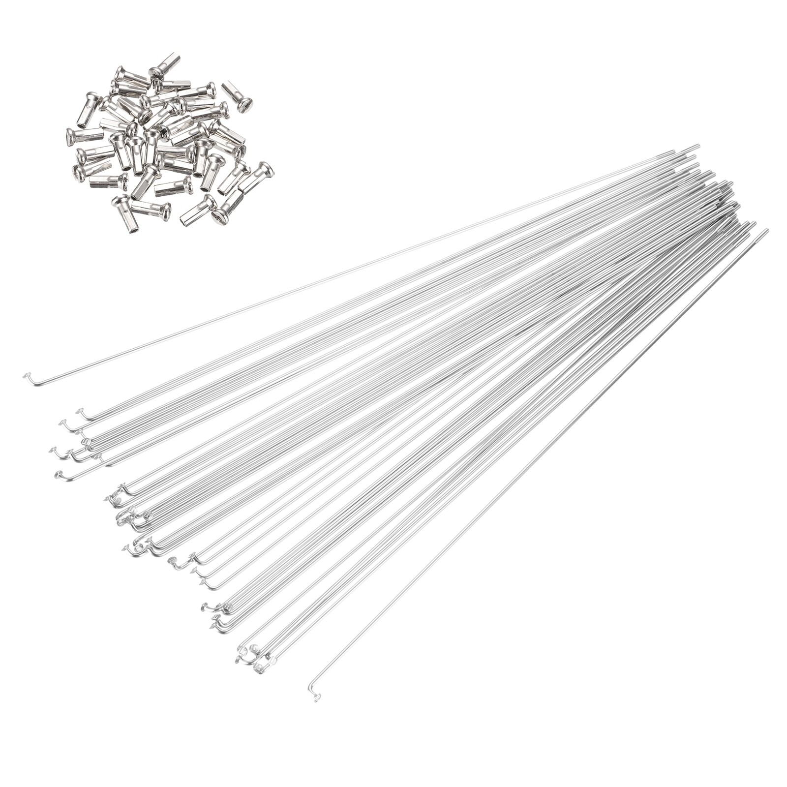 36Pcs 14G Bicycle Spokes 292mm J Bend 2mm Bike Spoke with Brass Nipple, Silver