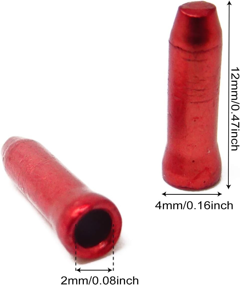 100 Pcs Bike Cable Ends Caps Bicycle Cable End Crimps Mountain Bike Brake Tips