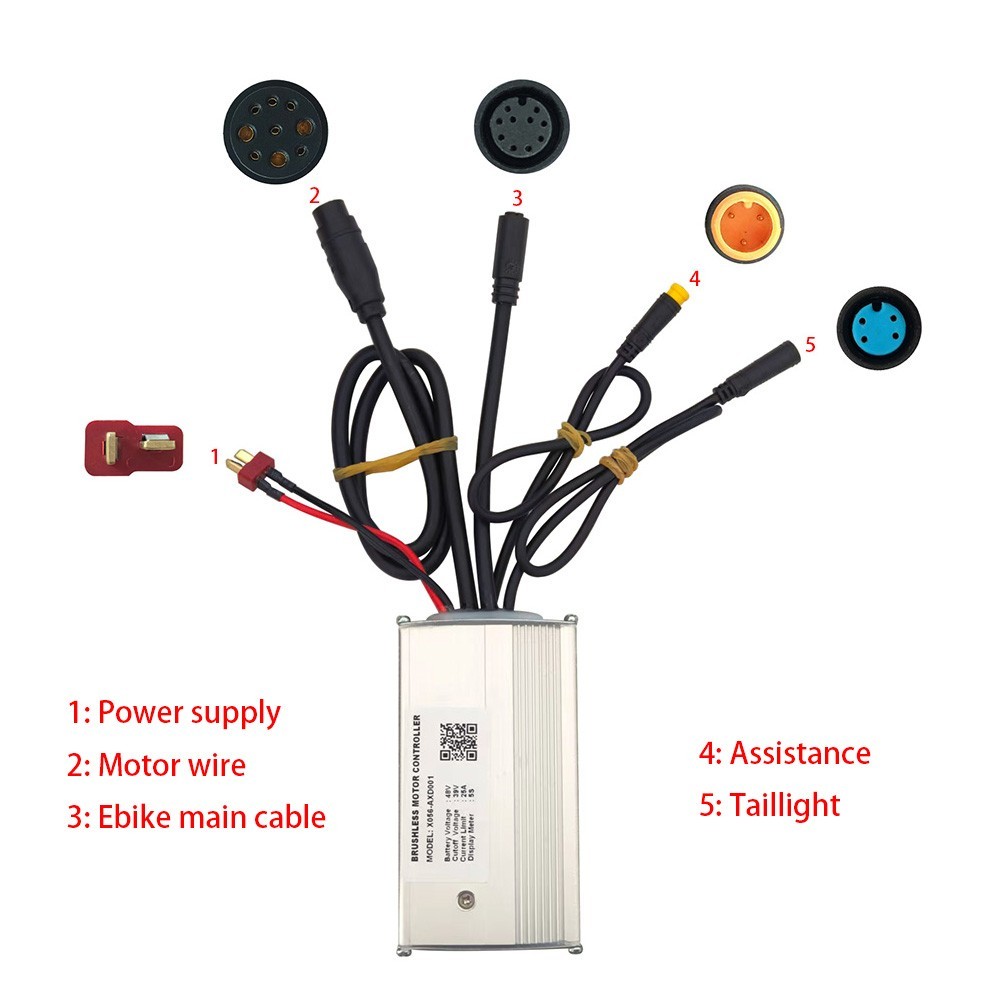 Brushless Motor Controller X056-AXD001 48V 25A Electric Bike Conversion Kit 5S