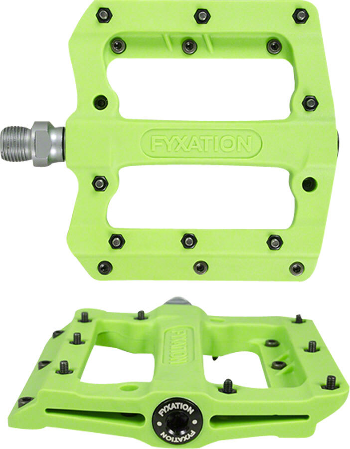 Fyxation Mesa MP Pedals – Platform, Composite/Plastic, 9/16″, Green