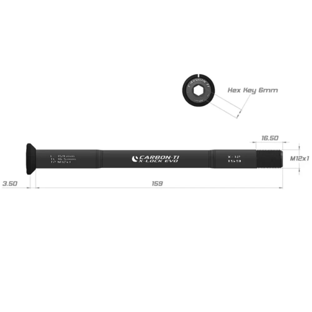 Carbon-Ti X-Lock EVO Rear Thru Axle. 12MM x 1.0 159MM. Red