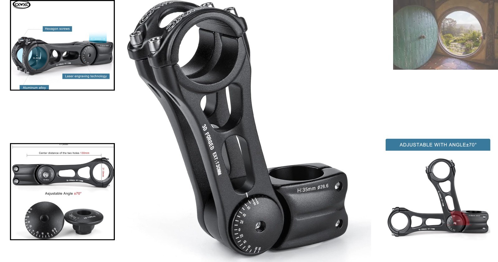 Lightweight Adjustable Bike Stem for 31.8mm Handlebars – Perfect for Touring