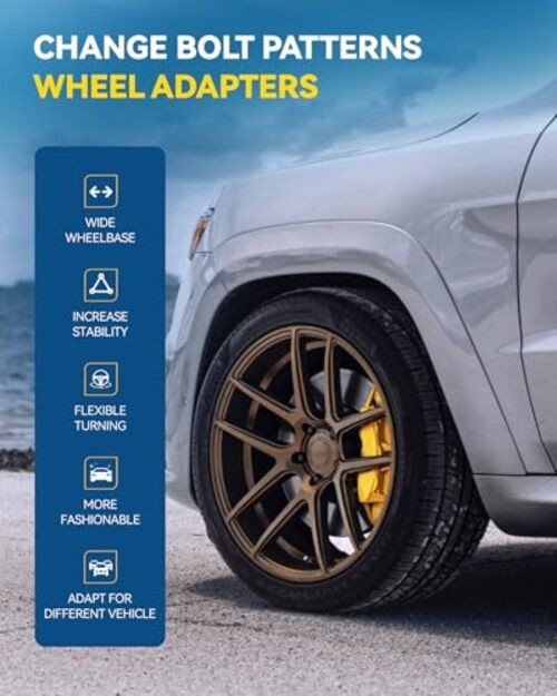 5×5 to 5x.75 Wheel 5×5 to 5×4.75 -78.3mm -M12x1.5 -1″ thick-4 Pcs 4 Black