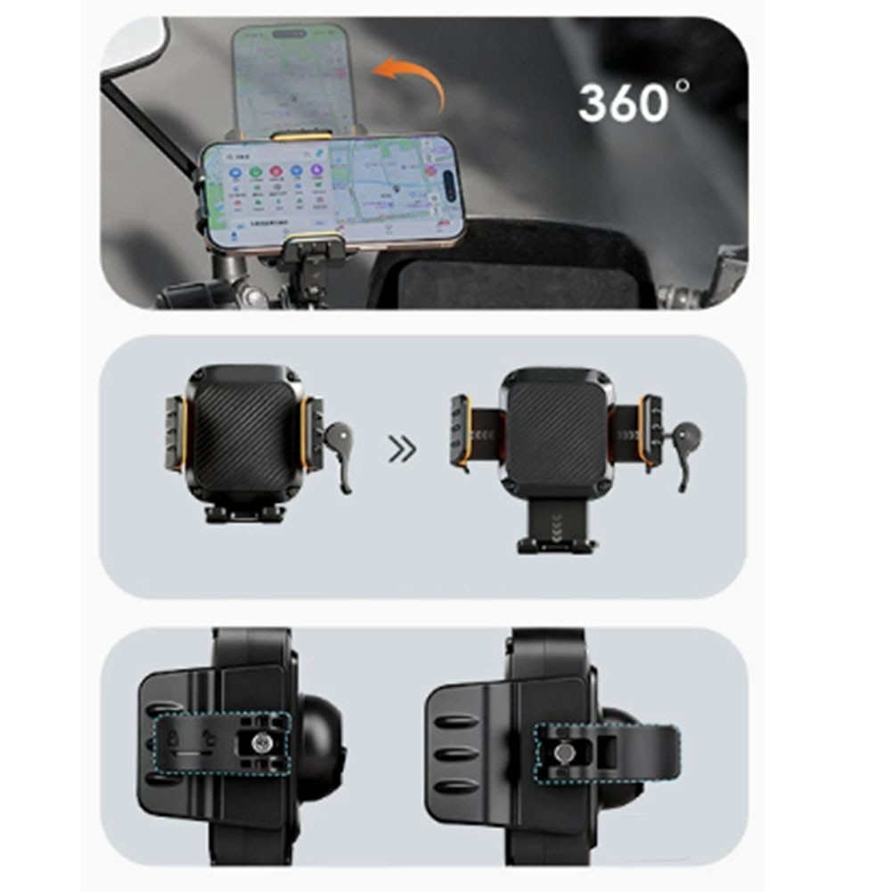 Motorcycle Handlebar Phone Mount Compatible with Most Smartphones 4.72×4.33IN