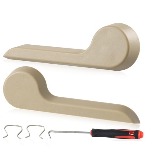 Beige Pair of Seat Recliner Handle Levers, Front Left Driver & Right