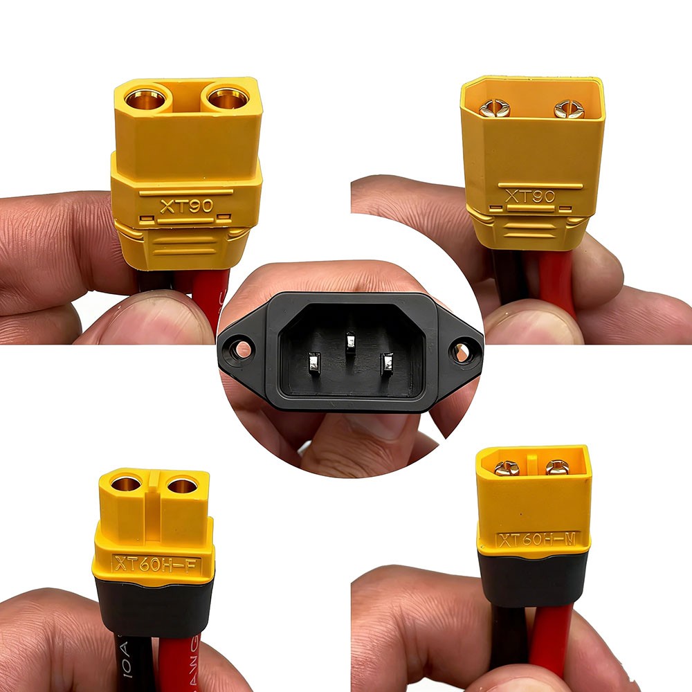 XT60/XT90 to C14 3-pin 10AWG Male Female Power Socket E-bike Charging Cable