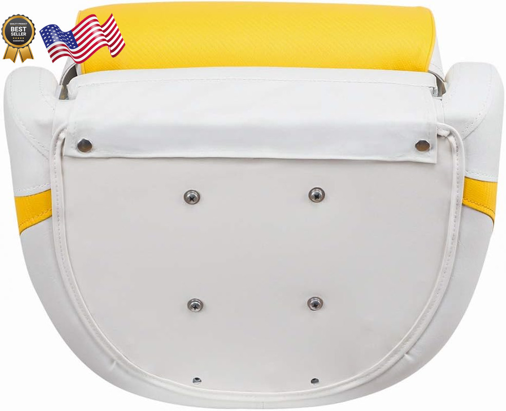 MSC Captain Boat Seat (White/Yellow) FREE SHIPPING USA ONLY