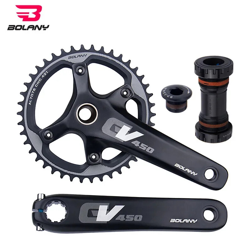 170mm XC Gravel Road Bike Hollow Integrated Crankset 96BCD 42T Single Sprocket