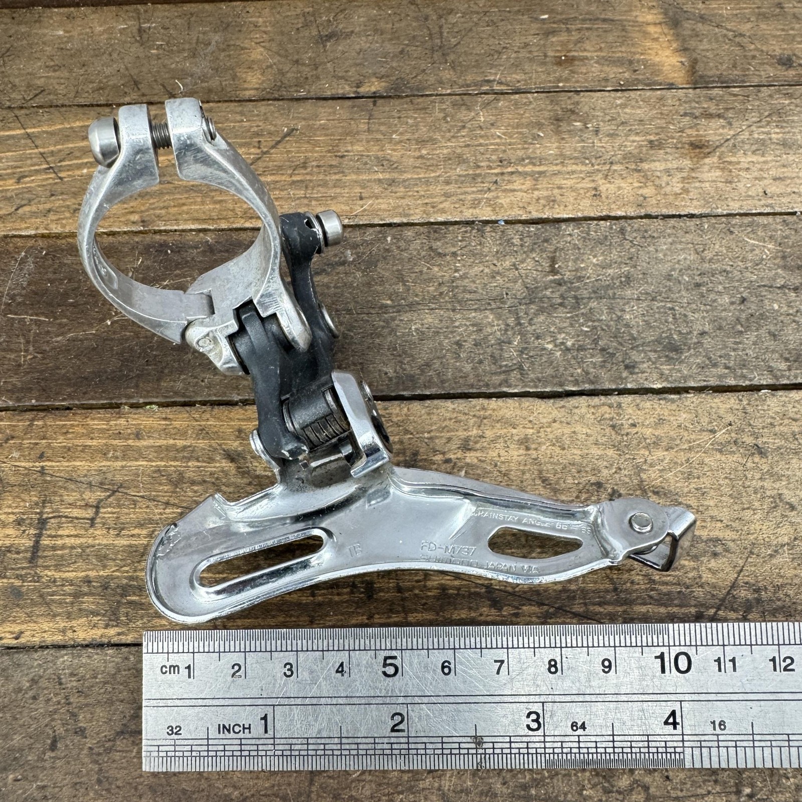 Vintage Shimano Deore XT FD-M737 Front Derailleur 34.9 Mm Triple Bottom Pull