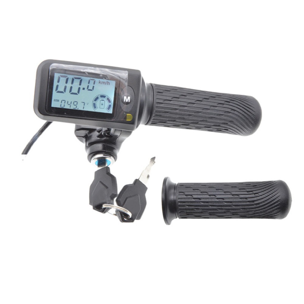Throttle Grip Set For EBike With Larger LCD Display 36V 48V 60V 6 Pin 8 Pin