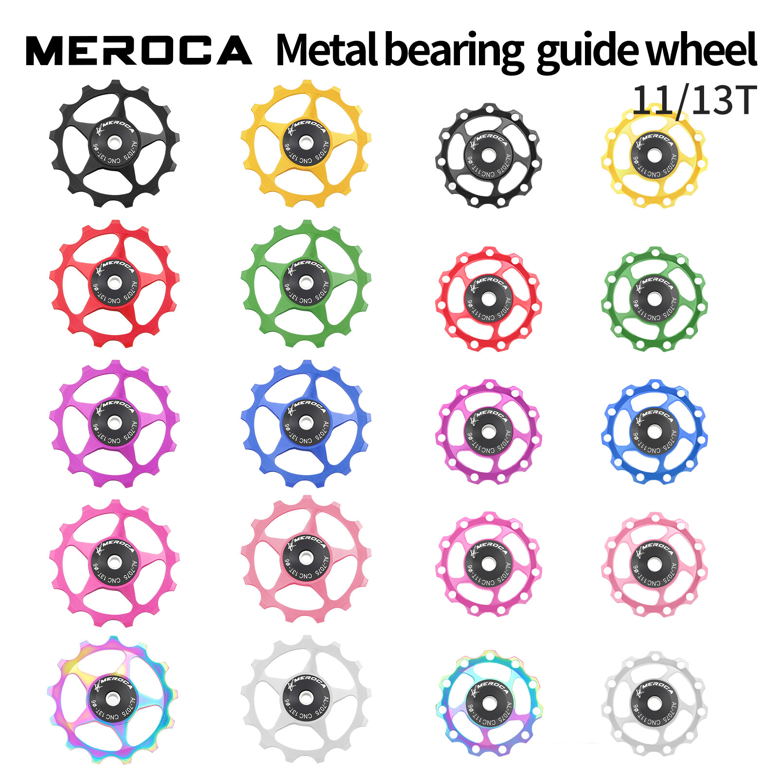 2pcs MTB Rear Derailleur Jockey Wheels Steel Bearing Pulley Bike Guide Roller