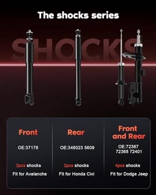 Shocks for Kia, 2 x Rear Struts Shock Absorbers Fit for Hyundai Elantra 2011