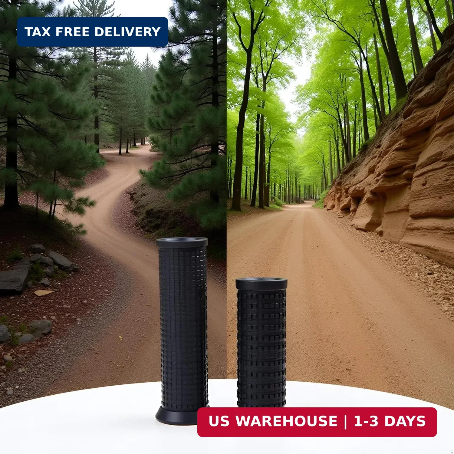 2PCS Bike Long/Short Handlebar Grips for Twising Shifter, Shockproof 1, Black