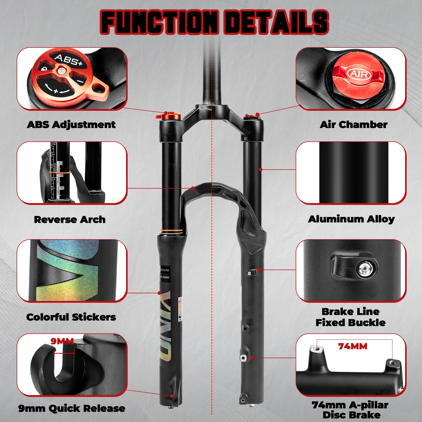 Kids MTB Forks 24″ XC Air Spring Suspension Bike Fork Disc Brake QR fit Suntour