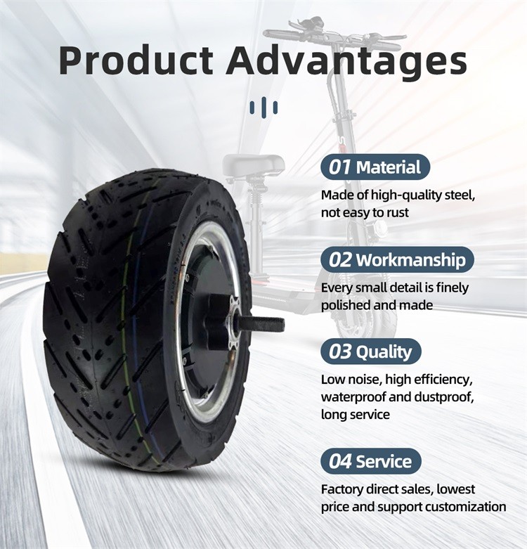 1500w-4000w Gearless Skateboard 11 Inch Electric Scooter Hub Motor