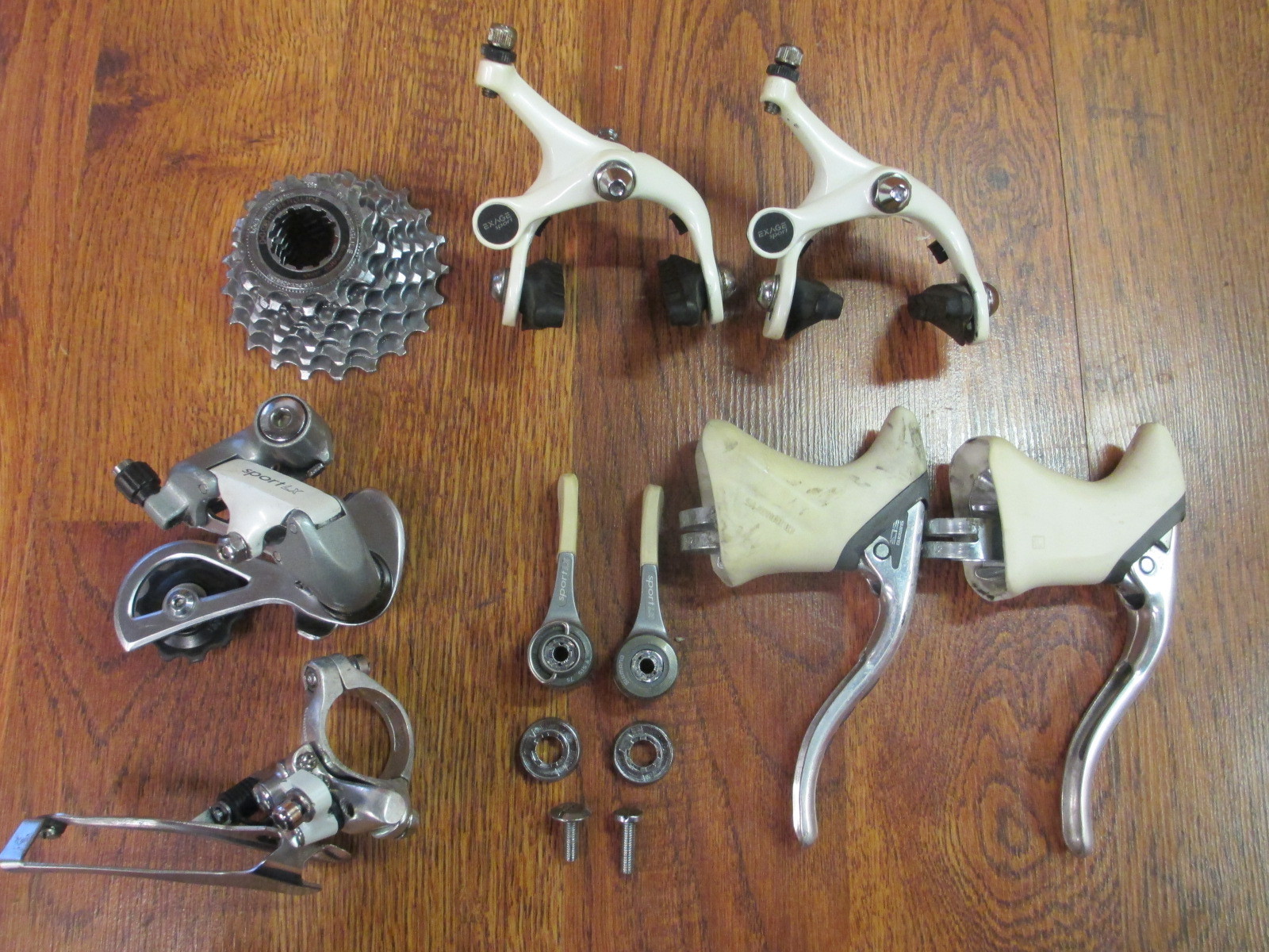 VINTAGE SHIMANO WHITE EXAGE SPORT A450 MINI GROUP GROUPPO BUILD KIT 7 SPEED