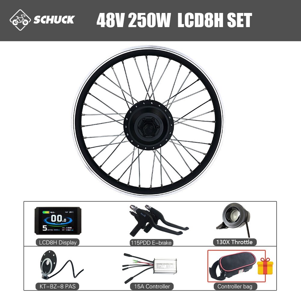 36V 48V 250W Ebike Rear Cassette Drive Hub Motor Wheel Waterproof Conversion Kit