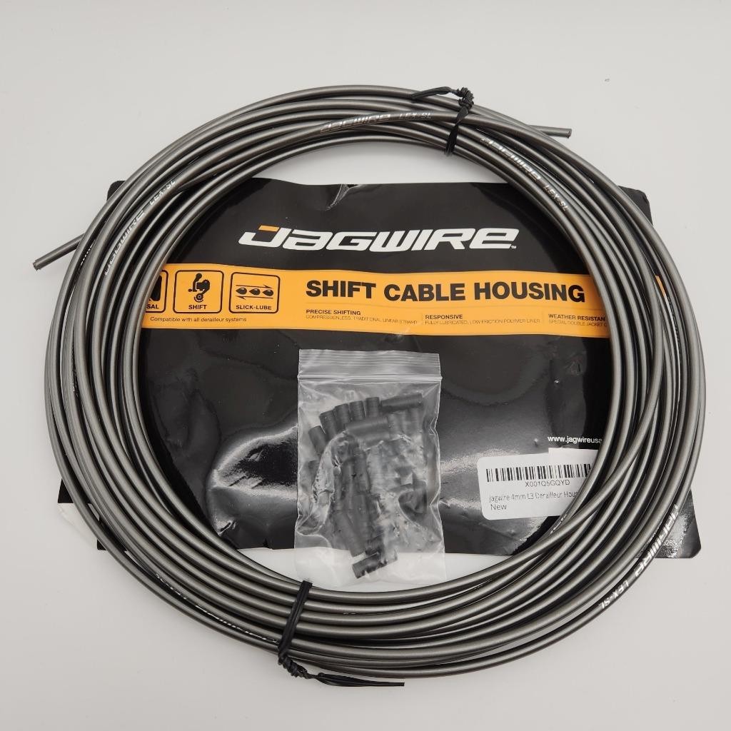 Jagwire 4mm Sport Derailleur Housing w/ Slick Lube Liner 10M Roll Gray OPENED