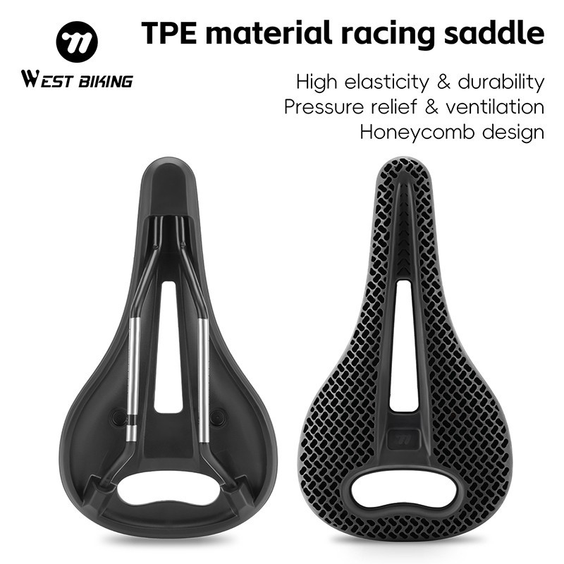 WEST BIKING Bicycle Saddle 3D Printed Honeycomb Cycling Road Bike Seat Cushion