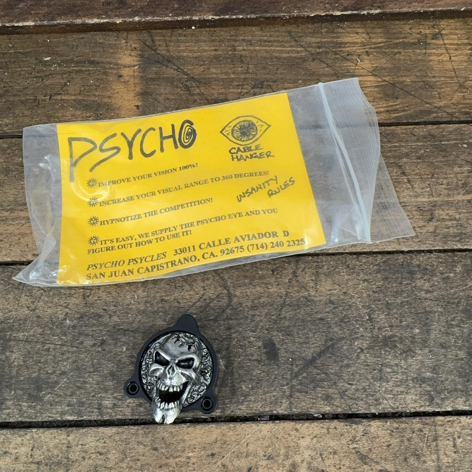 Vintage Psycho Psycles Skull Brake Cable Hanger NOS MTB BMX Eye Old School