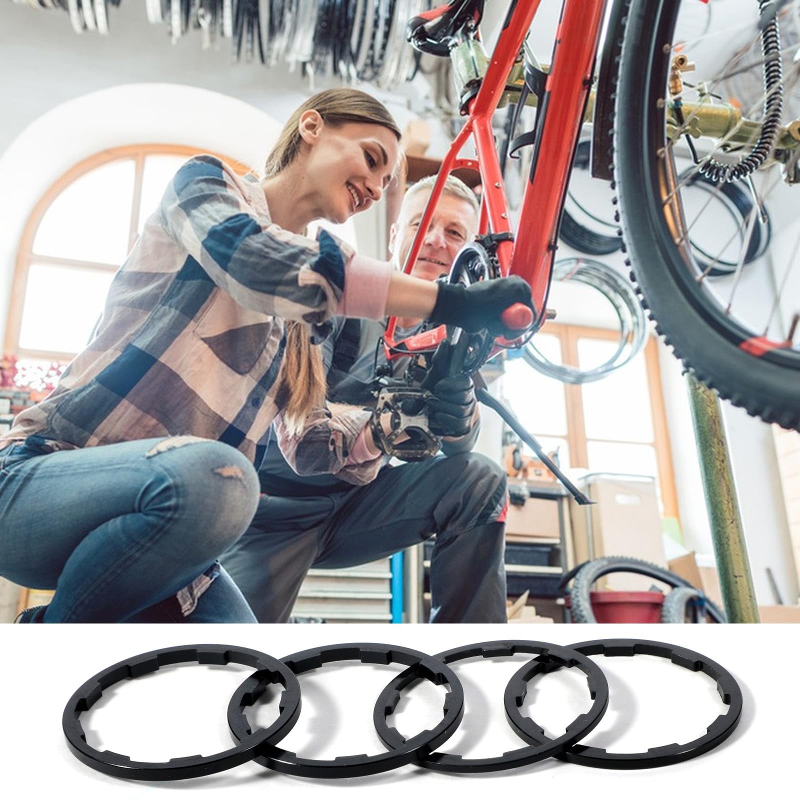 8 Pcs Headset Spacers for Bike Cassette, Bicycle Bottom Bracket Spacer 7/8/9/…