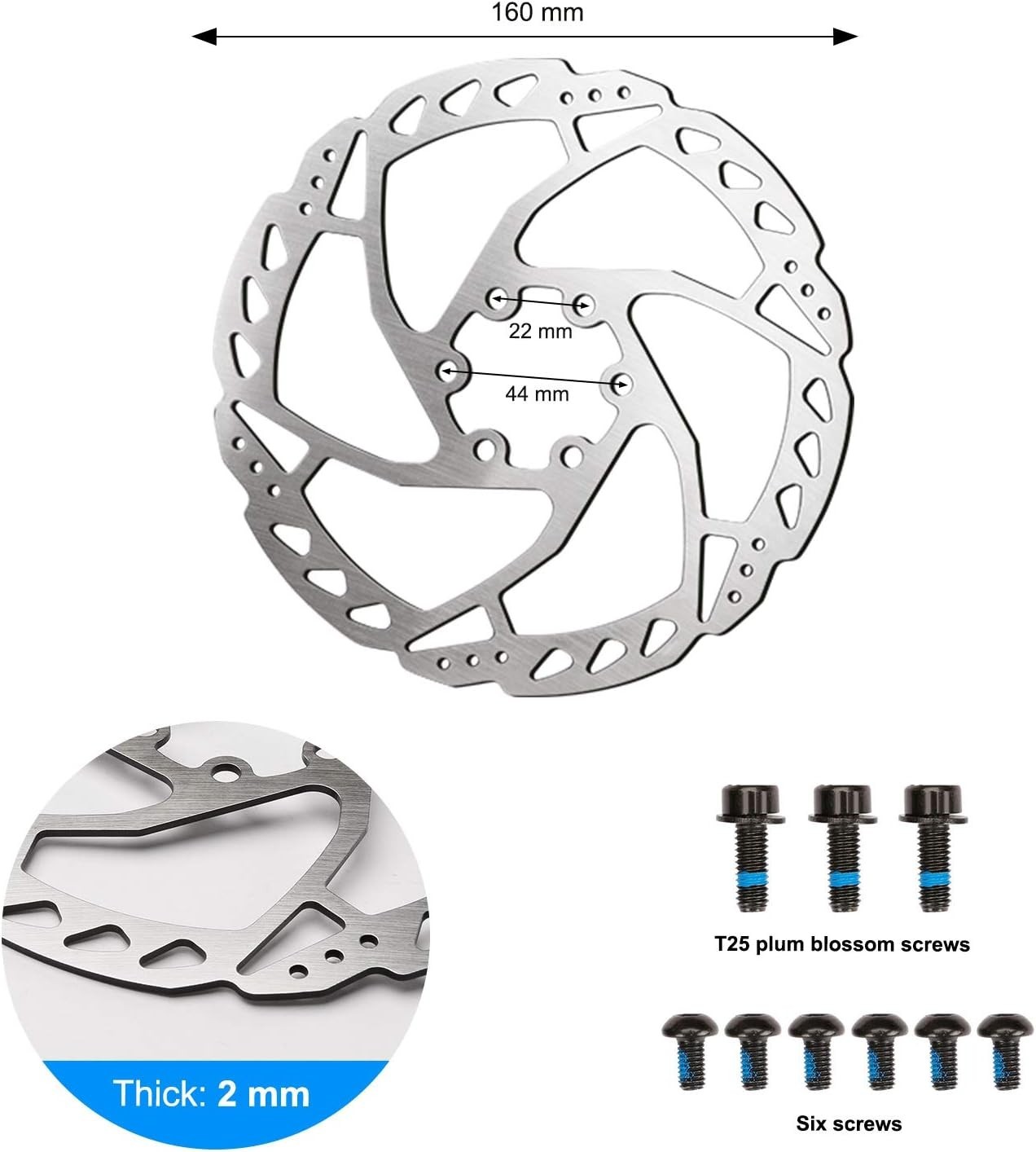 Bike Disc Brake Kit Aluminum Front Rear Caliper 160mm Rotor Mountain Road
