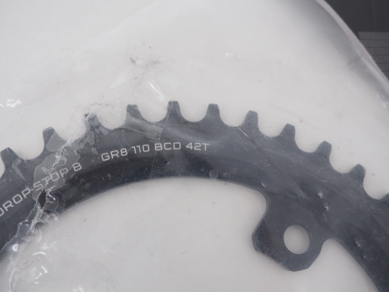 Wolf Tooth Drop-Stop B GR8 110 BCD 42T Gravel Bike Shimano GRX Chainring Black